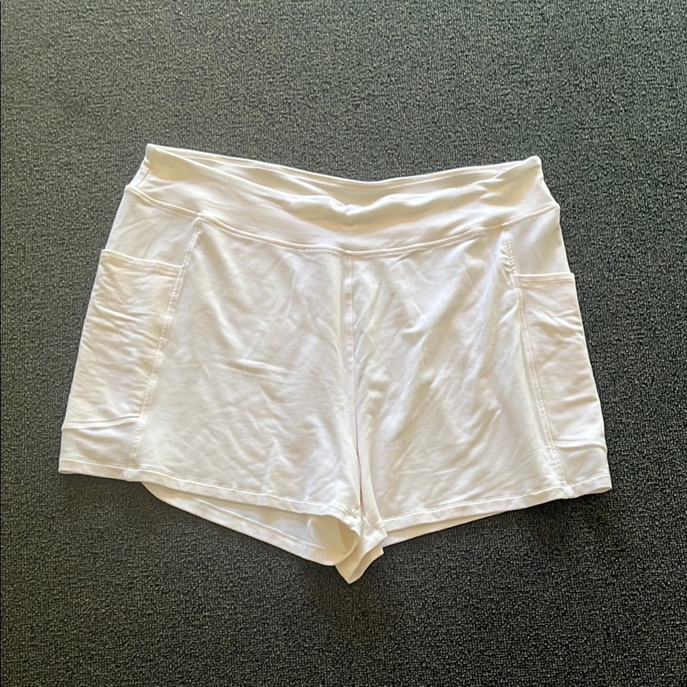Plus size white Old Navy French terry pajama shorts